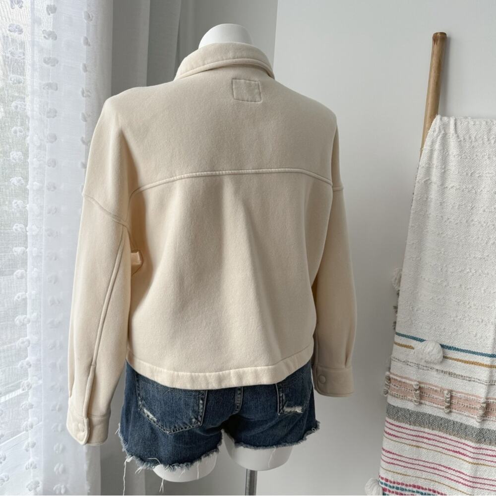 Abercrombie & Fitch Soft A&F Butter Yellow Fleece Lined Snap Shacket Jacket XL - Picture 4 of 8